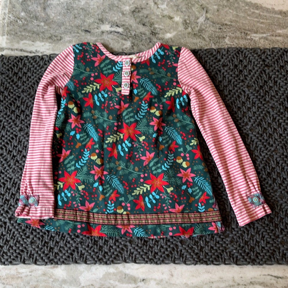 EUC Matilda Jane Holiday/Christmas collection poinsettia tunic top size 6
